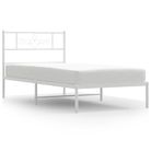 vidaXL Metal Bed Frame without Mattress with Headboard White 100x190cm