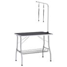 vidaXL Adjustable Dog Grooming Table with 2 Loops and Basket