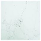 vidaXL Table Top White 23.6"x23.6" 0.2" Tempered Glass with Marble Design