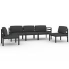 vidaXL 5 Piece Patio Lounge Set with Cushions Aluminum Anthracite