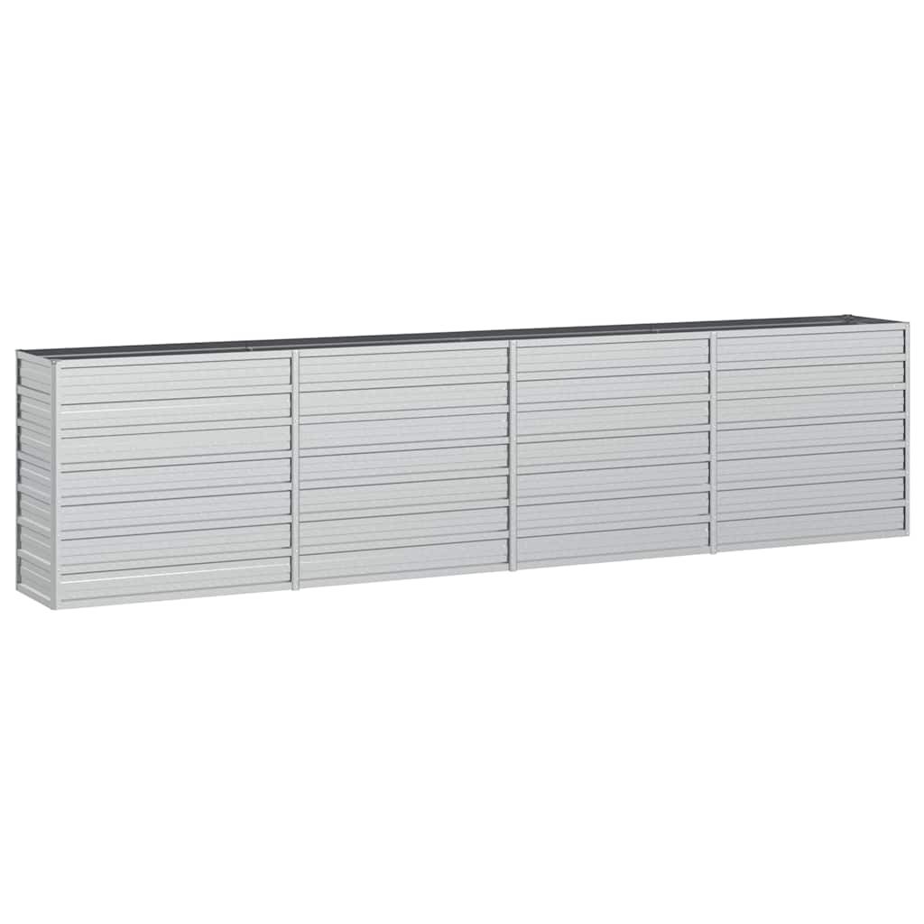 vidaXL Garden Raised Bed 126"x15.7"x30.3" Galvanized Steel Silver