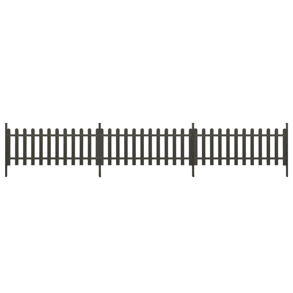 vidaXL Picket Fence with Posts 3 pcs WPC 614x80 cm