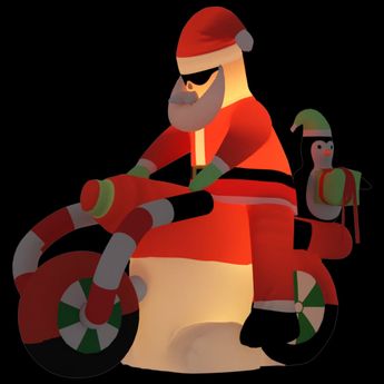 vidaXL Christmas Inflatable Santa on Motorcycle LED 158 cm