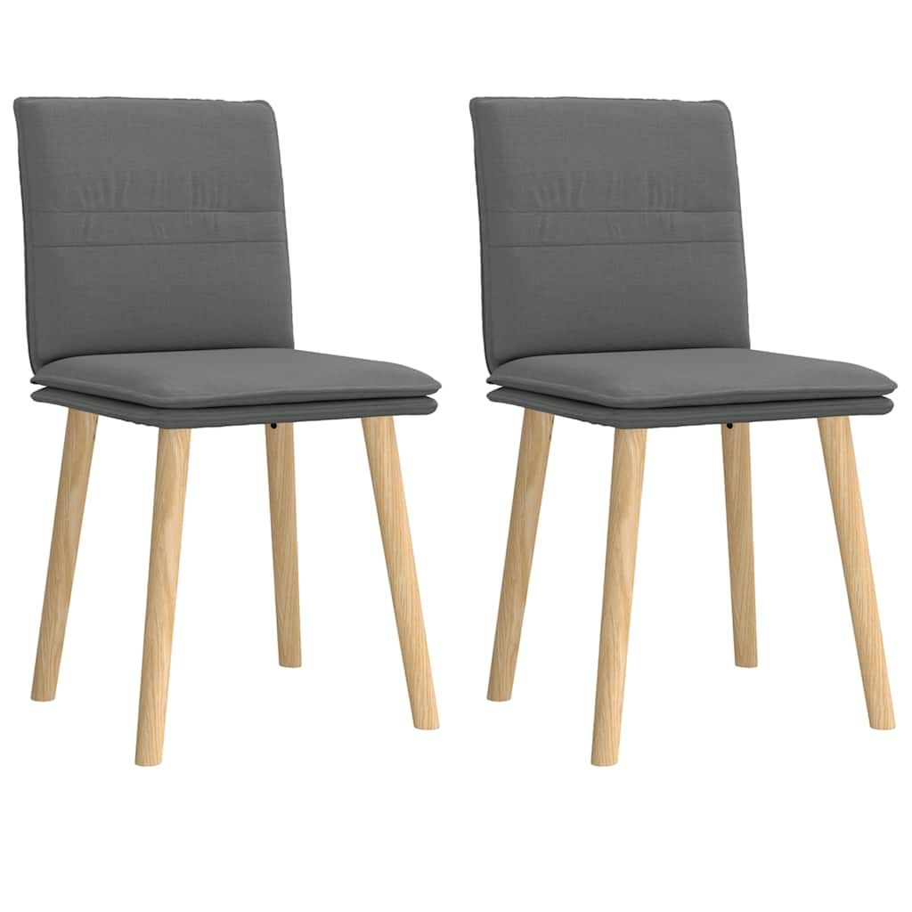 vidaXL Dining Chairs 2 pcs Dark Grey Fabric