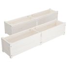 vidaXL Garden Raised Beds 2 pcs White 59.1"x12.2"x12.2" Solid Wood Pine