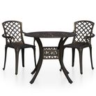 vidaXL 3 Piece Bistro Set Cast Aluminum Bronze