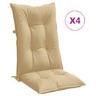 vidaXL Highback Chair Cushions 4 pcs Melange Beige 120x50x7 cm Fabric