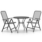 vidaXL 3 Piece Garden Dining Set Expanded Metal Mesh Anthracite