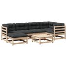 vidaXL 7 Piece Garden Sofa Set with Cushions Solid Wood Pine