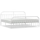 vidaXL Metal Bed Frame without Mattress with Footboard White 193x203cm