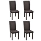 vidaXL Dining Chairs 4 pcs Brown Faux Leather
