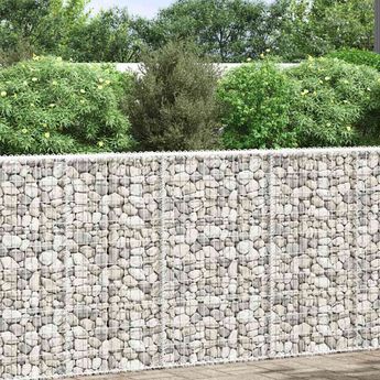 vidaXL Trapezium Gabion Raised Bed Galvanized Steel 39.4"x7.9"x39.4"