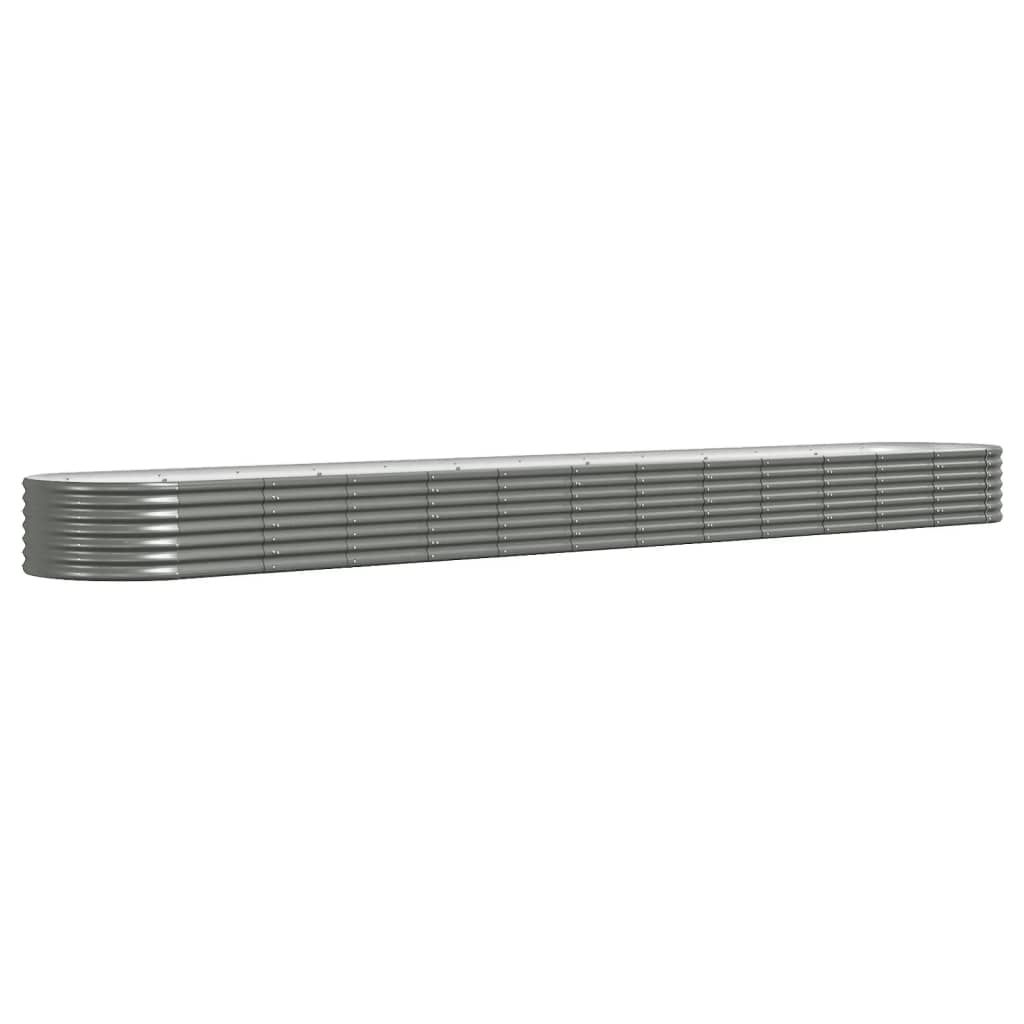 vidaXL Garden Raised Bed Galvanized Steel 201.6"x31.5"x14.2" Gray