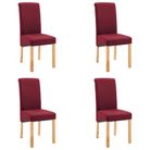 vidaXL Dining Chairs 4 pcs Red Fabric