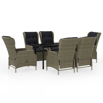 vidaXL 7 Piece Patio Dining Set Brown