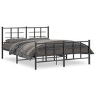 vidaXL Metal Bed Frame without Mattress with Footboard Black 59.1"x78.7"