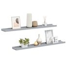 vidaXL Picture Frame Ledge Shelves 2 pcs Gray 31.5"x3.5"x1.2" MDF