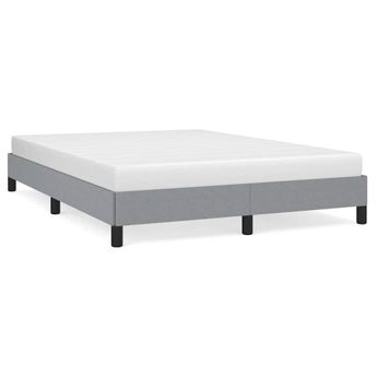 vidaXL Bed Frame without Mattress Light Gray 59.8"x79.9" Queen Fabric