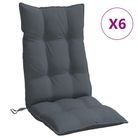 vidaXL Highback Chair Cushions 6 pcs Anthracite Oxford Fabric