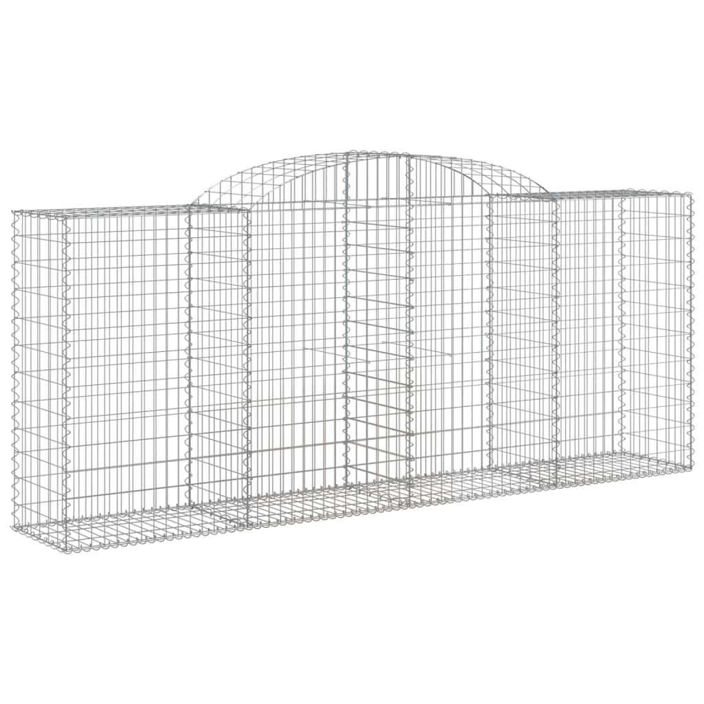 vidaXL Arched Gabion Basket 300x50x120/140 cm Galvanised Iron