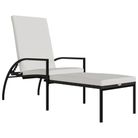 vidaXL Sun Lounger with Footrest PE Rattan Brown