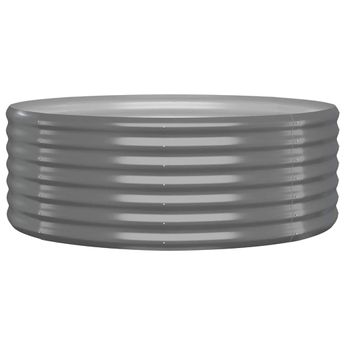 vidaXL Garden Raised Bed Galvanised Steel 100x100x36 cm Grey
