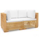 vidaXL Garden Corner Sofas with Cushions 2 pcs Solid Teak Wood