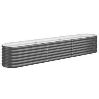 vidaXL Garden Raised Bed Galvanized Steel 88.2"x15.7"x14.2" Anthracite