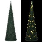 vidaXL Pop-up String Artificial Pre-lit Christmas Tree Green 7 ft