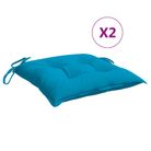 vidaXL Chair Cushions 2 pcs Light Blue 15.7"x15.7"x2.8" Oxford Fabric