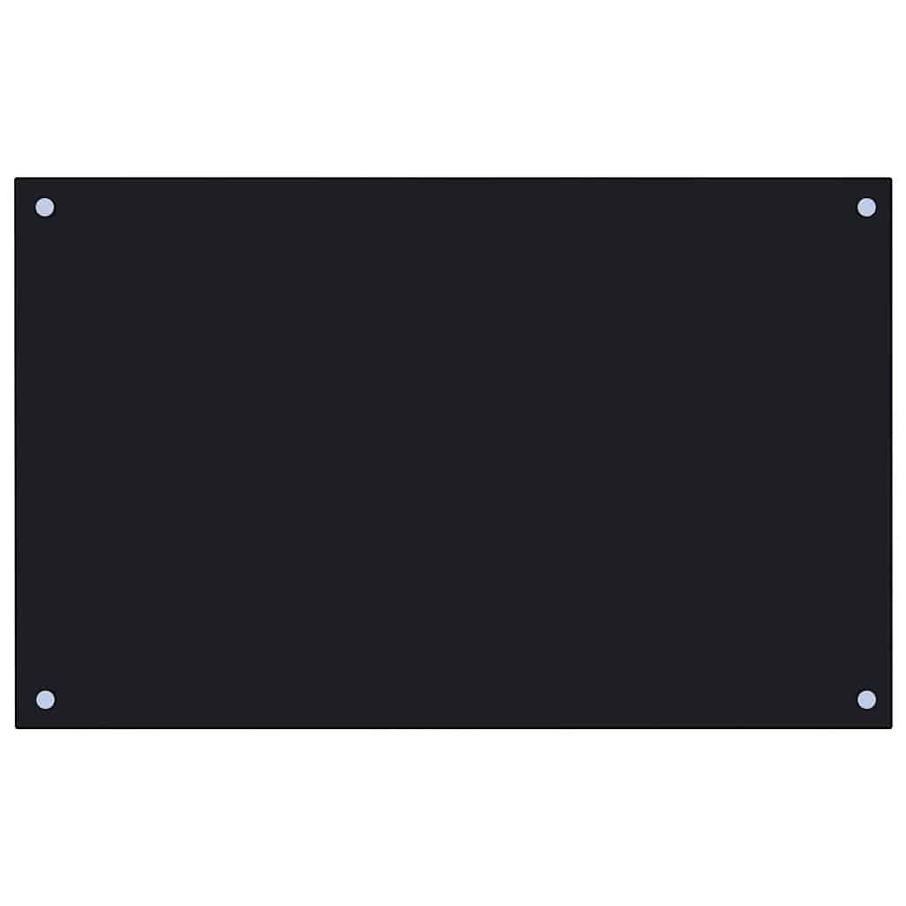 vidaXL Kitchen Backsplash Black 31.5"x19.7" Tempered Glass