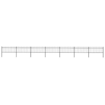 vidaXL Garden Fence with Spear Top Steel 1248x80 cm Black