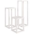 vidaXL 3 Piece Plant Stand Set White Solid Wood Pine