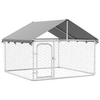 vidaXL Outdoor Dog Kennel with Roof 78.7"x78.7"x59.1"