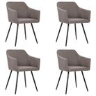 vidaXL Dining Chairs 4 pcs Taupe Fabric