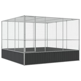 vidaXL Aviary Silver 122.4"x120.9"x83.5" Steel