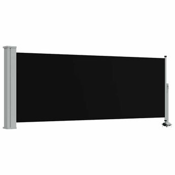vidaXL Patio Retractable Side Awning 39.4"x118.1" Black