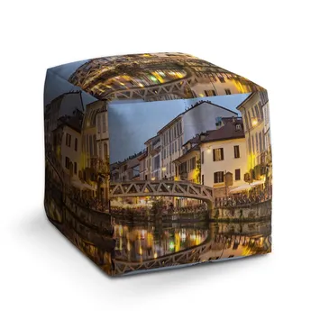 Sablio Taburet Cube Město - 60x60x60 cm