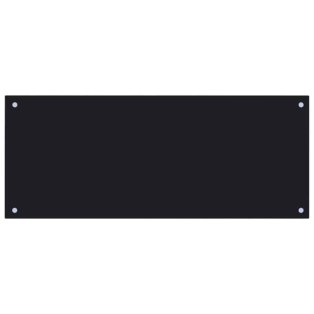 vidaXL Kitchen Backsplash Black 100 x 40 cm Tempered Glass