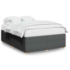 vidaXL Bed Frame without Mattress Dark Gray Queen Fabric
