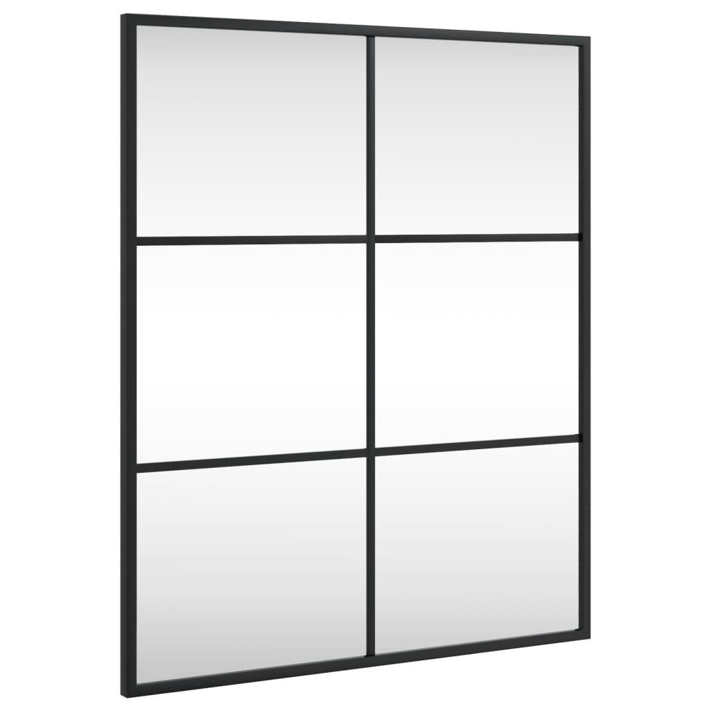 vidaXL Wall Mirror Black 50x60 cm Rectangle Iron