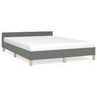 vidaXL Bed Frame without Mattress Dark Grey Queen Fabric