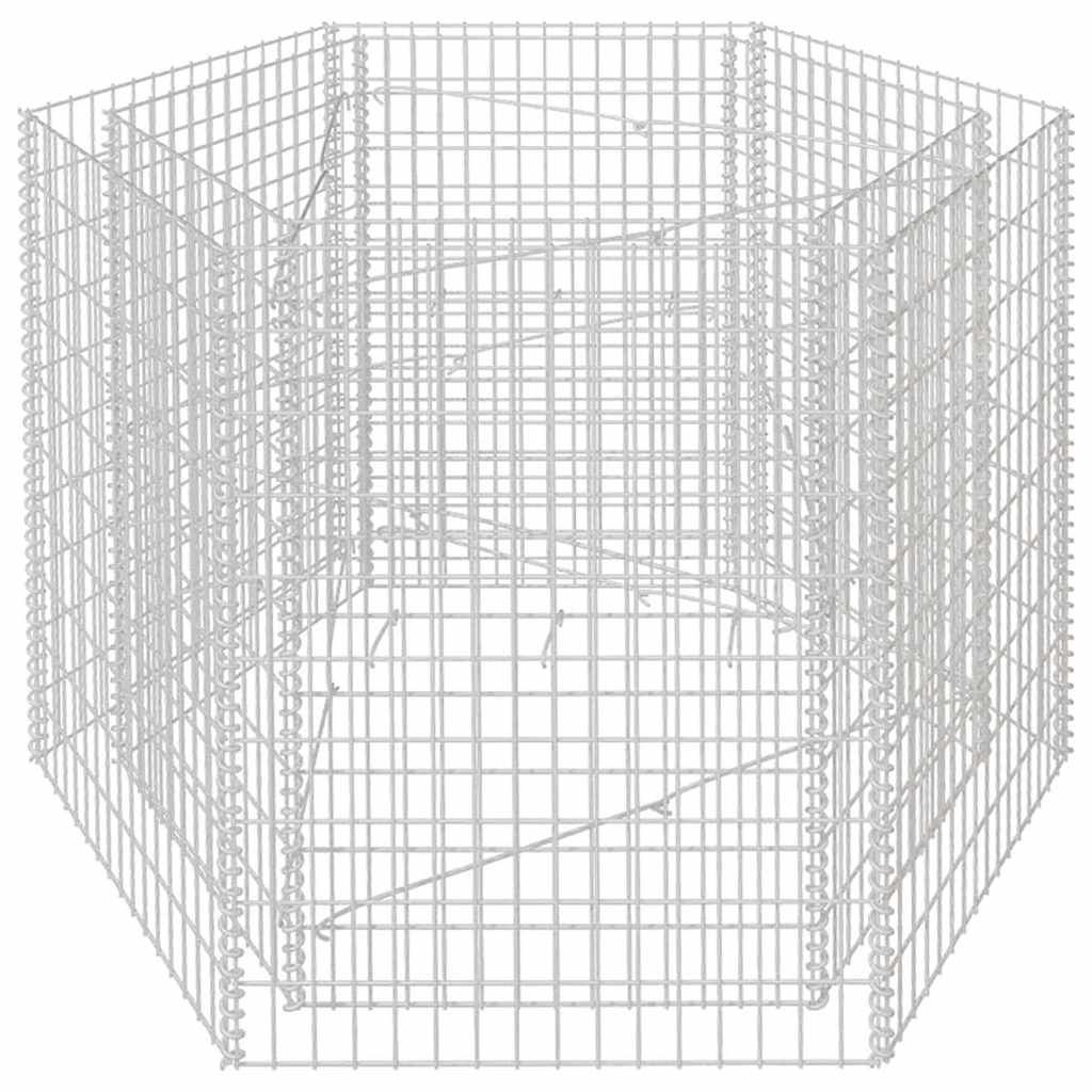 vidaXL Hexagonal Gabion Raised Bed 63"x55.1"x39.4"