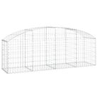 vidaXL Arched Gabion Basket 200x50x60/80 cm Galvanised Iron