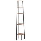 vidaXL 5-Tier Corner Shelf Dark Brown and Black 45.5x31.5x180 cm