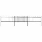 vidaXL Garden Fence with Hoop Top Steel 537x80 cm Black