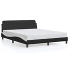 vidaXL Bed Frame "Dover" Black and White 59.8"x79.9" Faux Leather