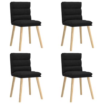 vidaXL Dining Chairs 4 pcs Black Fabric