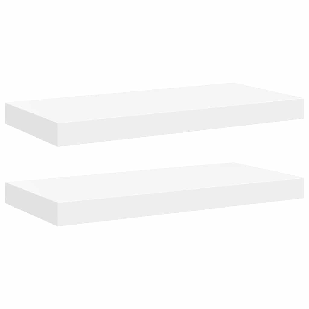 vidaXL Floating Wall Shelves 2 pcs White 19.7"x9.1"x1.5" MDF