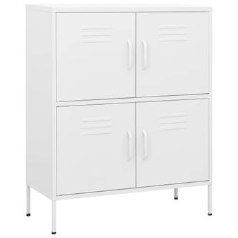 vidaXL Storage Cabinet White 31.5"x13.8"x40" Steel